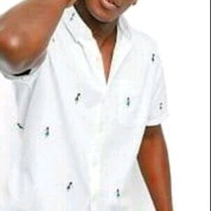 Men's Embroidered Hawaiian Tiki Shirt/ Medium